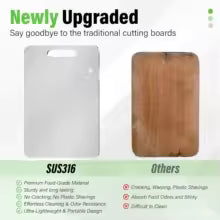 316 Stainless Steel Double-Sided Cutting Board – Thickened Food-Grade Kitchen Chopping Board