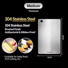 316 Stainless Steel Double-Sided Cutting Board – Thickened Food-Grade Kitchen Chopping Board