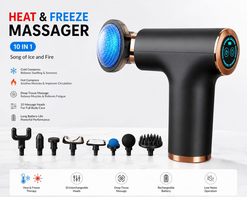 FH-820 Muscle Massage Gun with 4 Heads | Deep Percussion Massager
